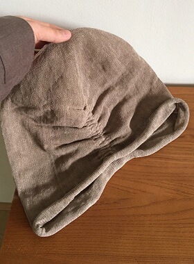 亚麻堆堆帽女显脸小复古百搭