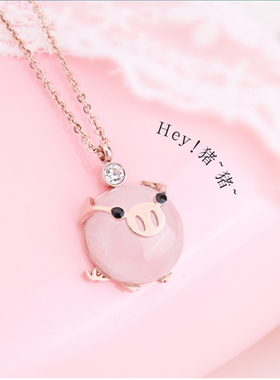 猪年新款925纯银生肖女玉髓项链