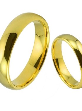 镀18k黄金色情侣戒指女彩金订婚