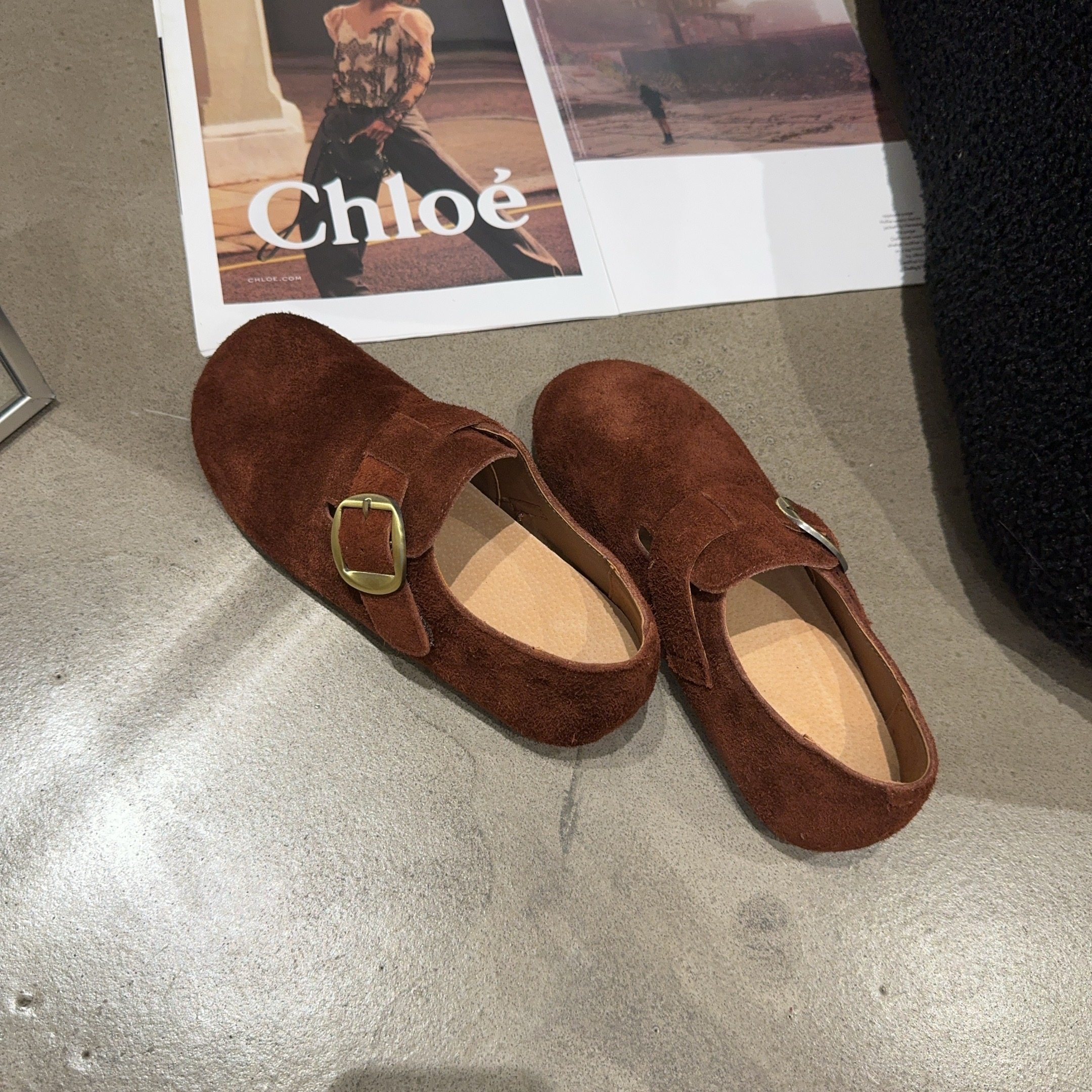 9217-2乐乐家秋季新品女真皮平底魔术贴一字带勃肯鞋软底舒适休闲,淘宝优惠券,粉丝福利购,淘宝优惠卷