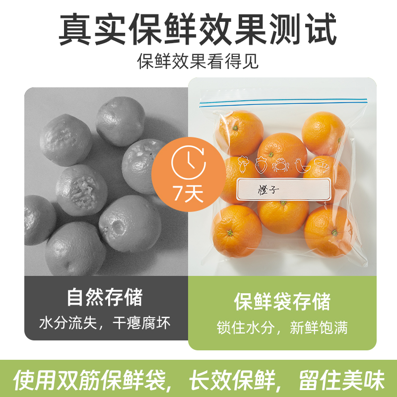 好易得食品保鲜袋加厚双筋密封袋密实袋冰箱收纳保鲜袋可冷冻冷藏 - 图1