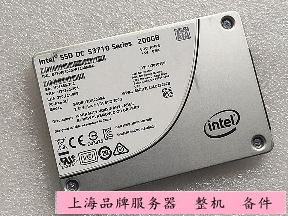 DELL 6P5GN 3053J英特尔 S3610 S3700 200G SATA 2.5固态硬盘-图0