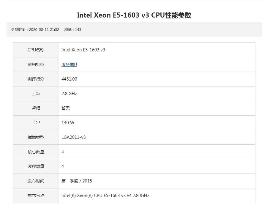 至强E5-1603V3 1607 1620 1630 1660 1650v3正式版CPU处理器X99板 - 图1