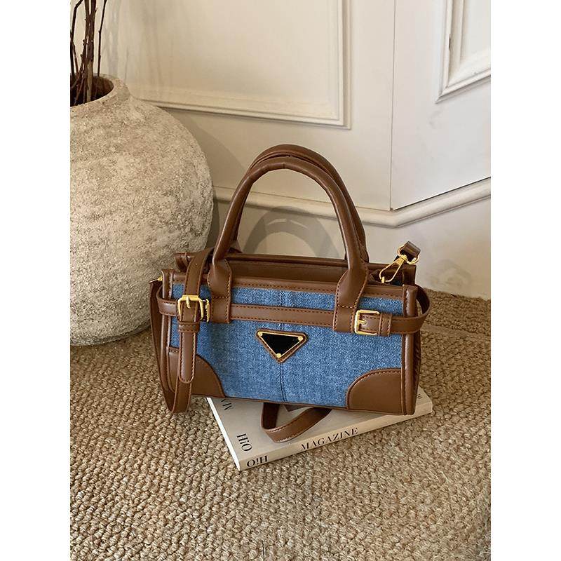 复古牛仔布小包包女2025新款撞色手提小方包秋冬美拉德单肩斜挎包,淘宝优惠券,粉丝福利购,淘宝优惠卷