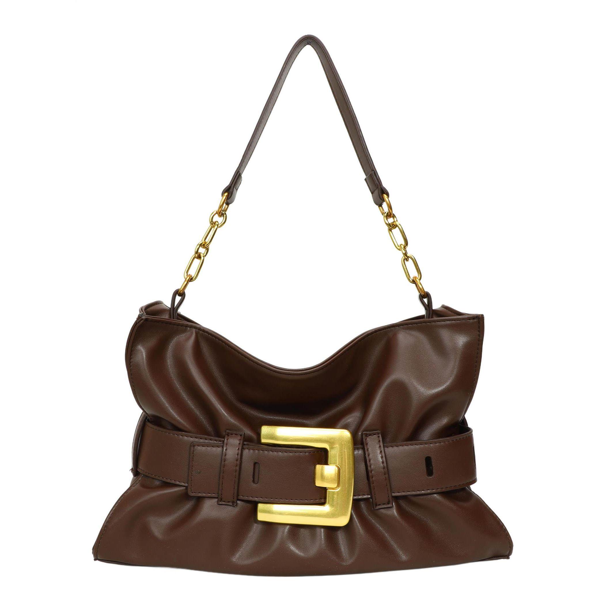 美式复古2025新款软皮褶皱云朵包高级气质皮带扣链条托特大包腋下,淘宝优惠券,粉丝福利购,淘宝优惠卷