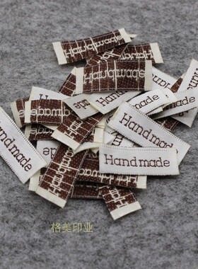 饰品标签handmade商标手工布标