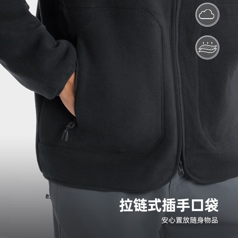 哥伦比亚男士秋冬户外防风金点热能保暖立领抓绒衣外套AE0899 - 图2