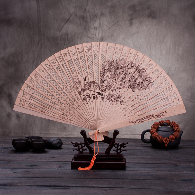 工艺扇木扇折扇中国风檀香扇镂空扇工艺扇子礼品扇ogo定制舞蹈扇 - 图2