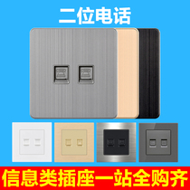 Two-digit phone Tel socket 86 Type double mouth Two phone solid talk hotel company old-style seat machine jack panel