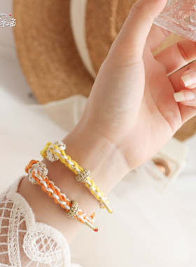 丹桂+灯台报春｜原创小众新中式叠戴编绳手绳闺蜜手链DIY生日礼物