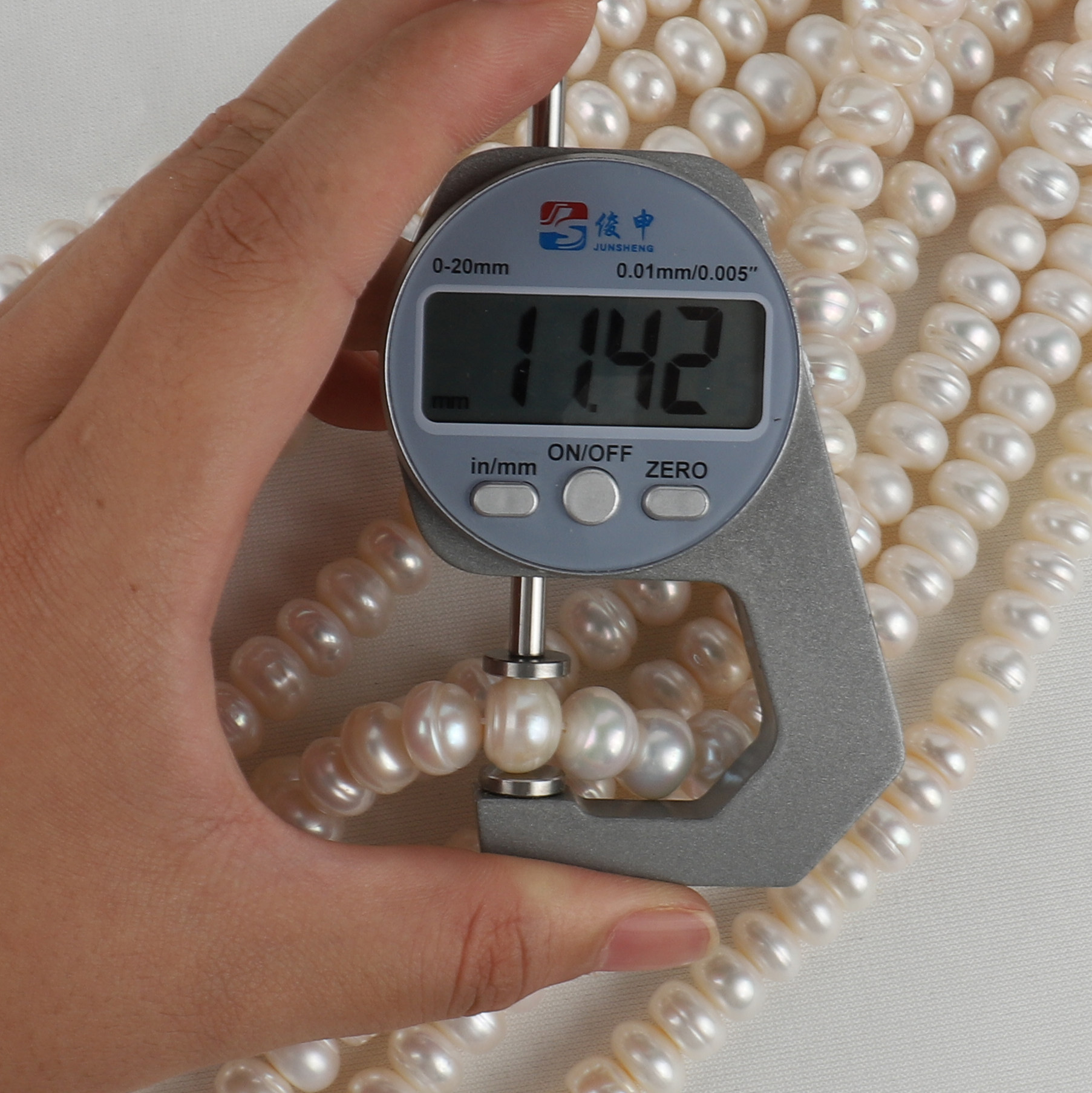 天然淡水珍珠无核大尺寸汉堡螺纹扁珠11-12mm diy半成品项链45颗,淘宝优惠券,粉丝福利购,淘宝优惠卷