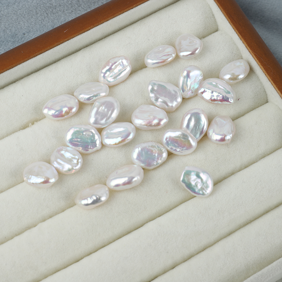 天然淡水巴洛克不规则椭圆11-12mm异形珍珠散珠diy项链戒指材料 - 图0
