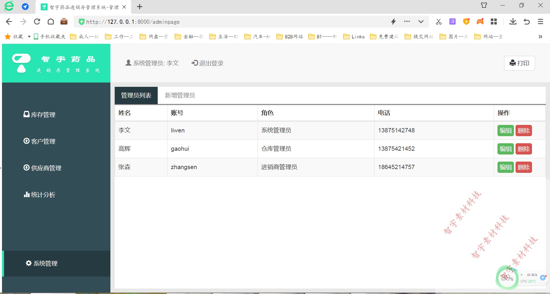 python django sqlite3智宇药品进销存管理系统源码+视频演示-图2
