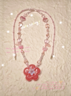 进口尼泊尔大花搭配进口捷克琉璃毛衣链小众项链