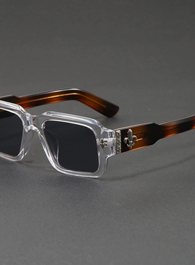 长方形窄框复古简约防紫外线墨镜