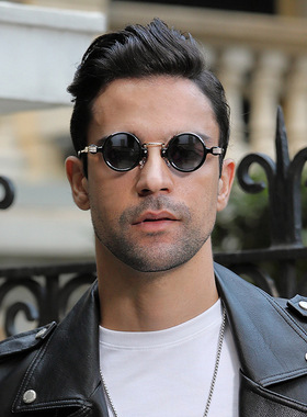 小圆形墨镜太阳镜嘻哈圆形