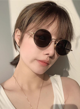 金属复古圆形墨镜男士太阳镜