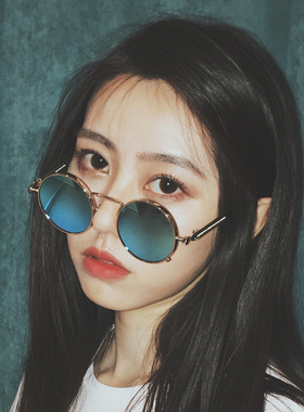 复古国潮风圆形框金属偏光太阳镜