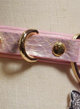 诊疗师手工定制 Kitty猫牌吊坠项圈女m项链k9真皮牵引绳choker