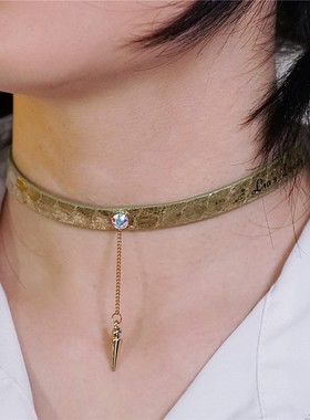 诊疗师手工定制 流年金华真皮choker轻奢小众项圈女情侣颈环高级