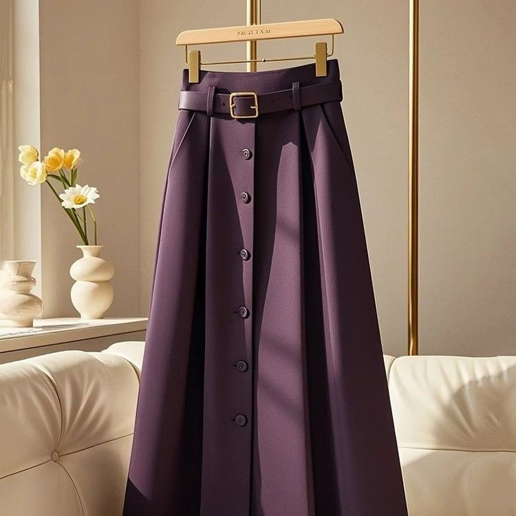 长款胖mm半身裙秋冬女裙子2025秋季新款大码a字裙包臀裙秋天长裙 - 图3