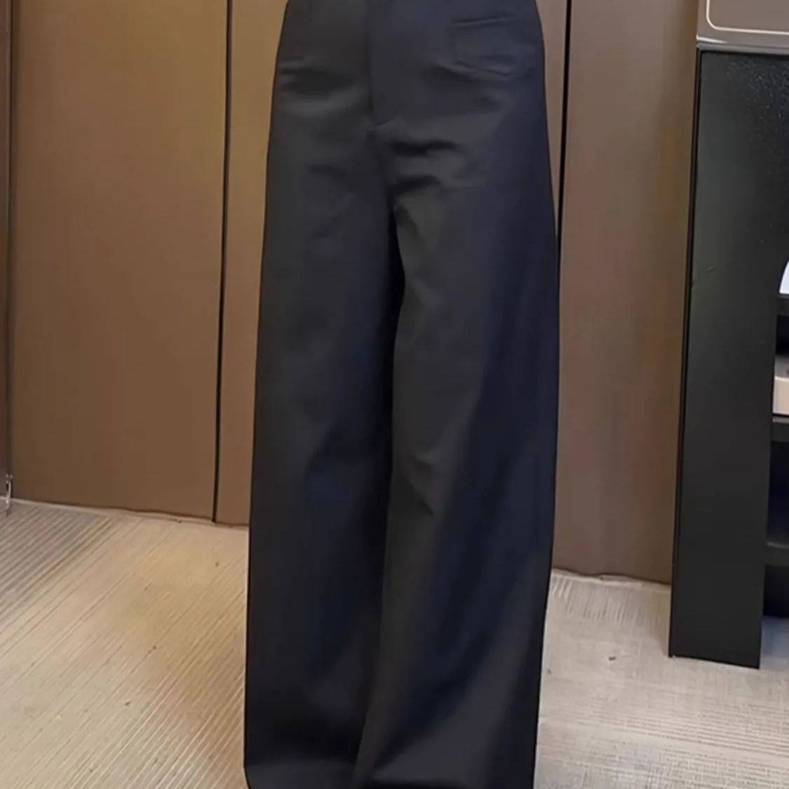 黑色西装阔腿裤女春秋冬新款大码胖mm梨形身材高腰垂感直筒拖地裤,淘宝优惠券,粉丝福利购,淘宝优惠卷