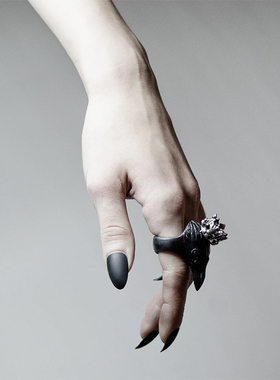 渡鸦波兰设计师暗黑先锋风戒指