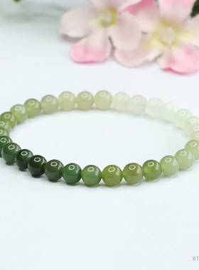 天然和田玉手串晴水渐变手链送礼佳品