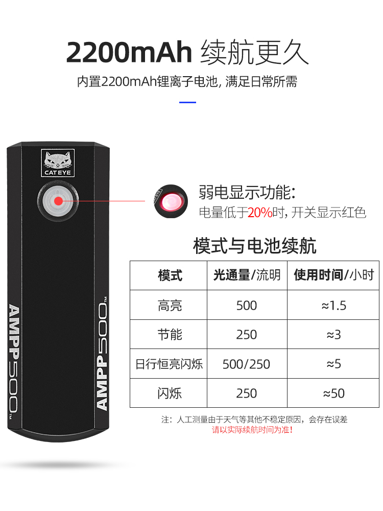 CATEYE猫眼车灯山地公路小布用自行车前灯USB强光骑行装备照明灯 - 图0