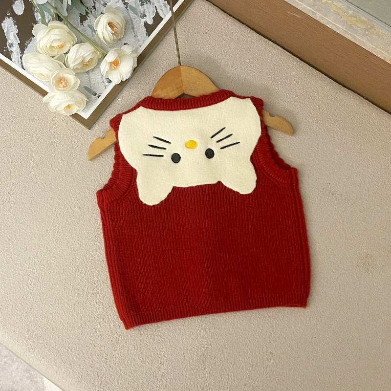 女童针织背心外穿小童坎肩宝宝无袖马夹上衣婴儿毛衣儿童马甲新款,淘宝优惠券,粉丝福利购,淘宝优惠卷