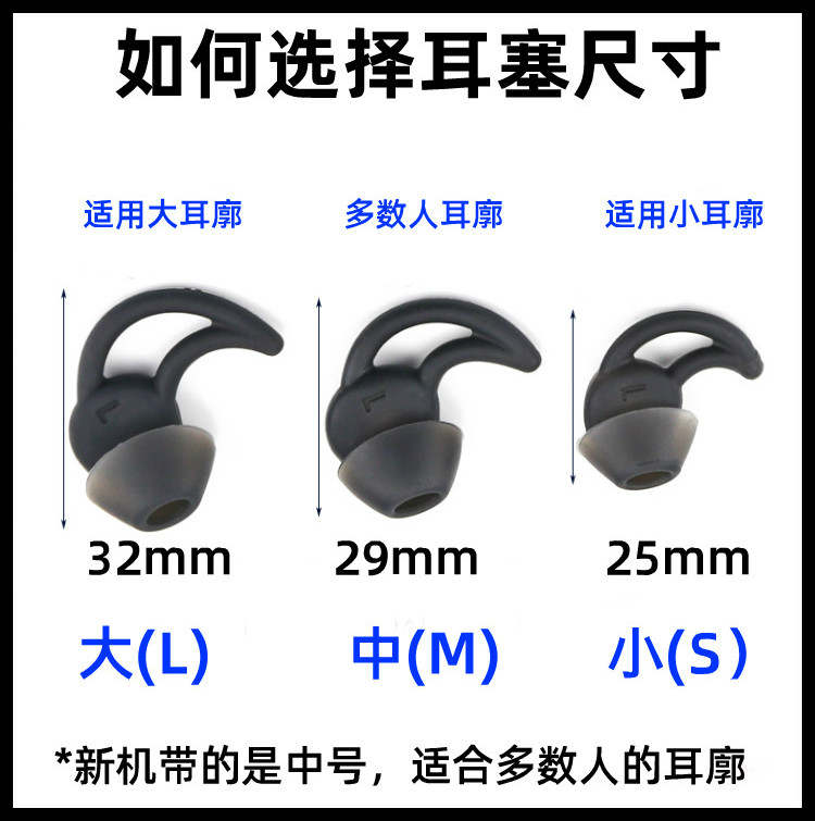 博士BOSE QC30 QC20 soundsport鲨鱼鳍耳机硅胶耳塞套耳帽撑云雀 - 图1