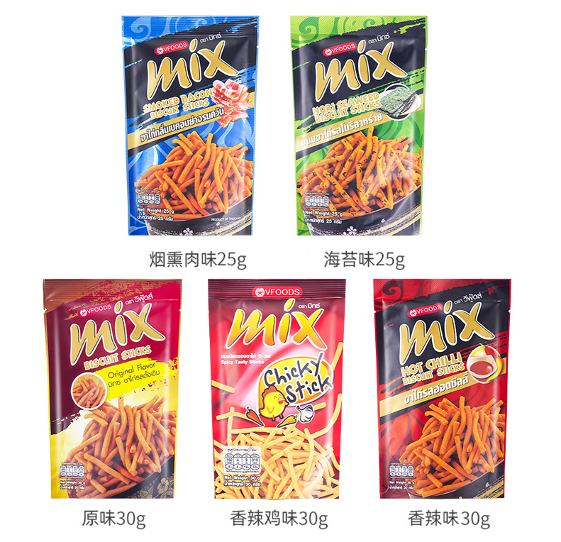 泰国进口VFOODS-MIX脆脆条香辣味咪咪虾条零食网红休闲膨化食品-图3