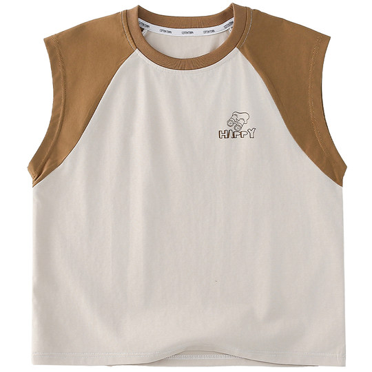 【凉感+抗菌】棉花堂儿童背心夏季宝宝T恤童装柔软男童无袖T恤夏