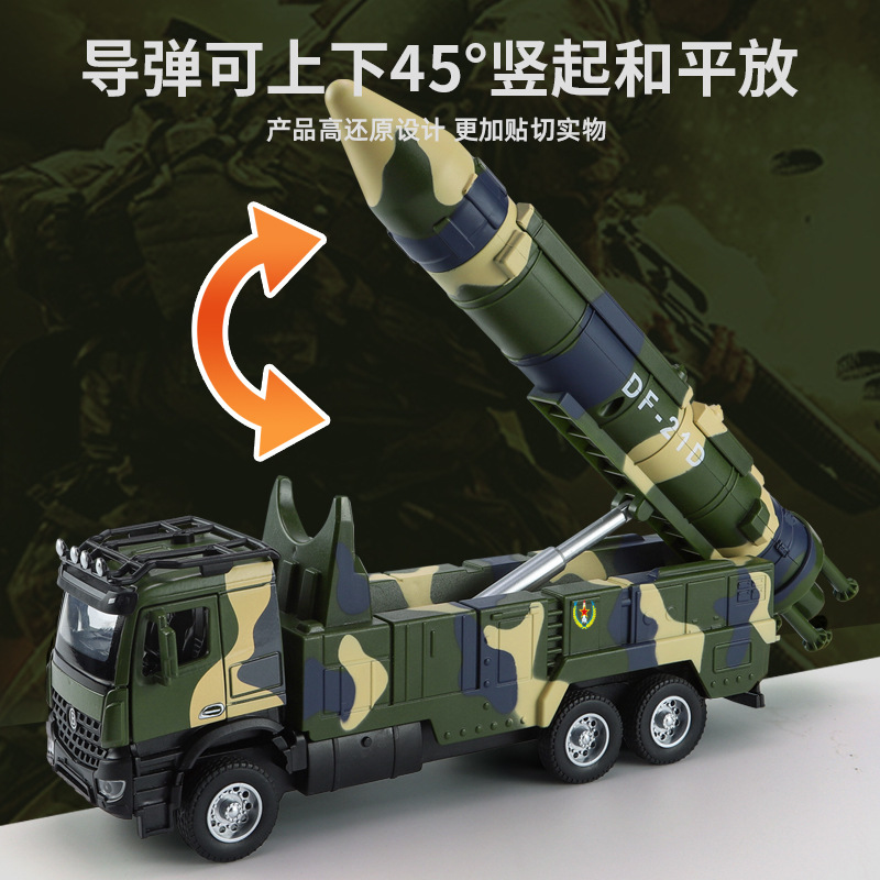 红旗16防空导弹发射车合金模型东风21D反舰军事战车儿童男孩玩具 - 图1