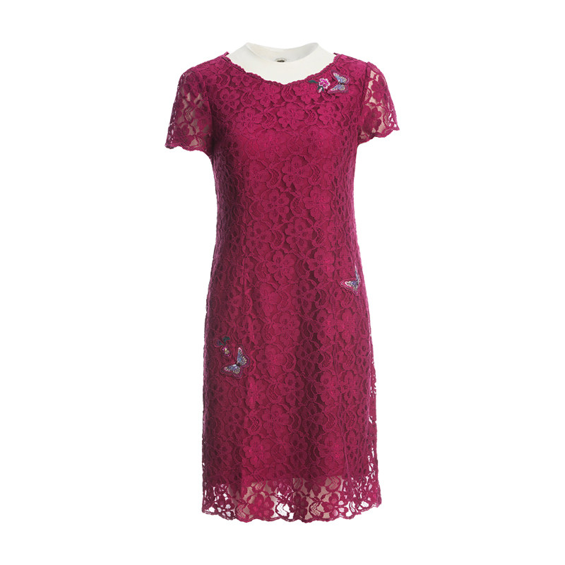 渔牌2020年新款夏蕾丝水溶连衣裙 渔服饰连衣裙