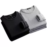 Мужское утепленное демисезонное термобелье, нижнее белье, флисовый базовый приятный телу лонгслив