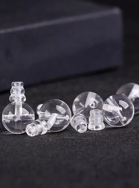 白水晶三通佛头佛塔DIY手链饰品配件圆珠合成白水晶散珠饰品材料