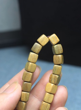天然绿檀木散珠方块小叶紫檀香木手工 DIY饰品配珠弟子珠佛珠文玩