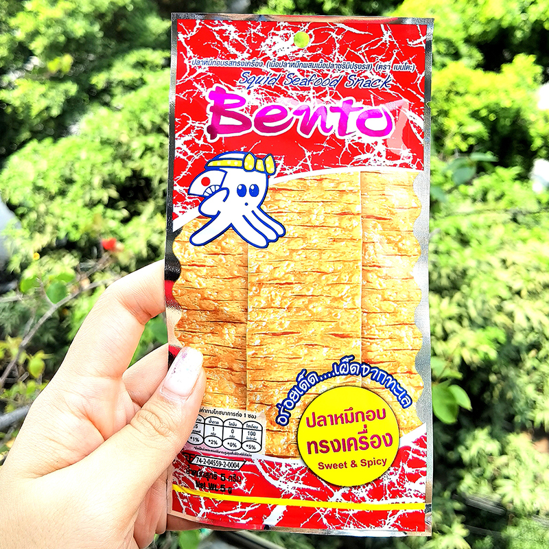 泰国TAKO鱿鱼片5g拌多乐bento鱿鱼干丝香辣泰式甜辣麻辣味条即食-图2