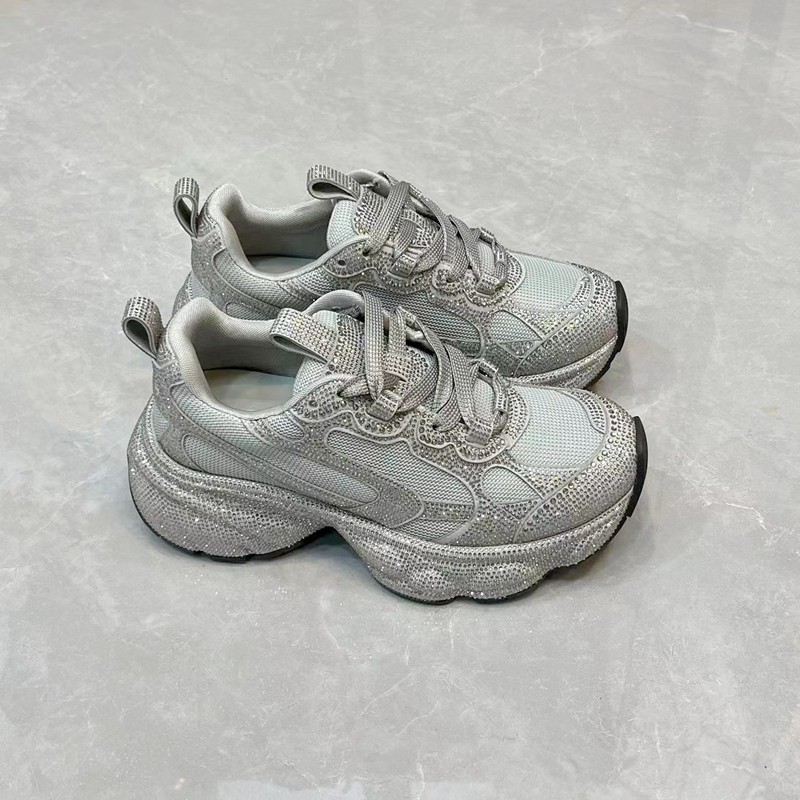 新款轻奢满钻时尚老爹鞋女厚底系带休闲深口单鞋透气网纱舒适百搭,淘宝优惠券,粉丝福利购,淘宝优惠卷