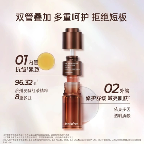 Innisfree, красный (черный) чай, восстанавливающая разглаживающая сыворотка, официальный продукт, против морщин