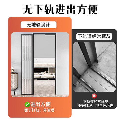 卫生间pd门厕所门厨房推拉平开一体门阳台折叠门浴室门第三代pt门 - 图0