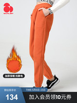 Thékéle New Outdoor Grip Suede Pants Male velvet thickened Warm Windproof running bunches Catch Suede Pants Lady Autumn Winter