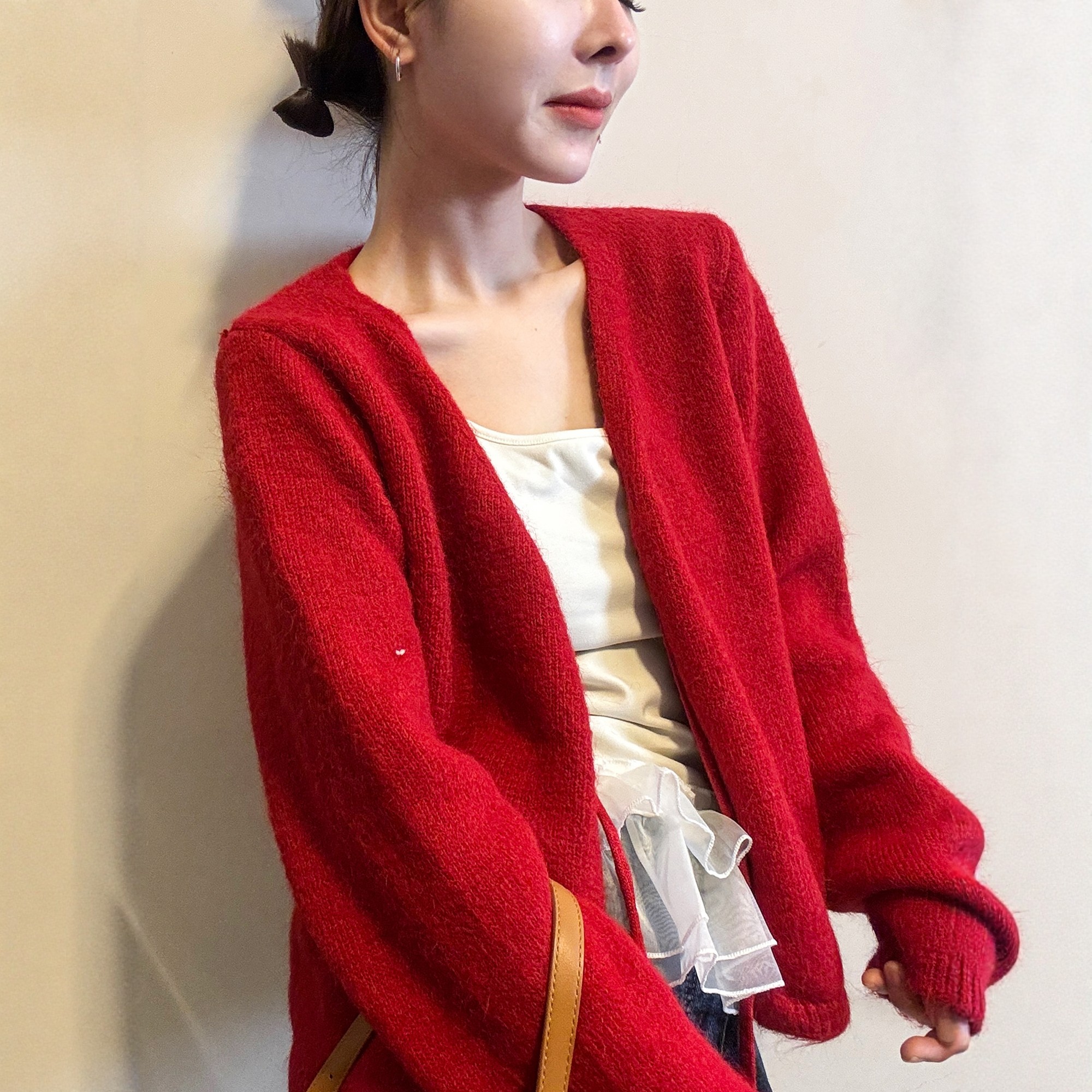 复古系带羊毛针织开衫吊带背心两件套女欧洲站2025冬装新款欧货潮,淘宝优惠券,粉丝福利购,淘宝优惠卷