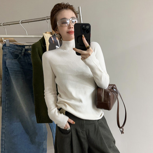 小半高领细羊毛针织衫女欧洲站2025冬装新款欧货女装时尚打底衫潮 - 图2