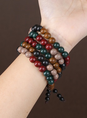 中式国风手工炮制珠五行合香珠手串提神醒脑古法diy佛珠手链礼物