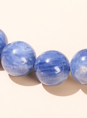 天然巴西蓝晶石手链男女款梵高星空蓝小众高级蓝绒晶水晶手串礼物