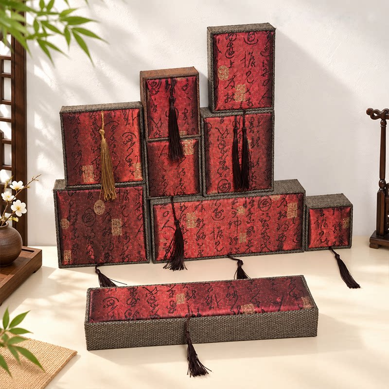 Ancient poetry tassel jewelry storage necklace pendant ring bracelet jewelry jewelry jade emerald literary toy packaging box