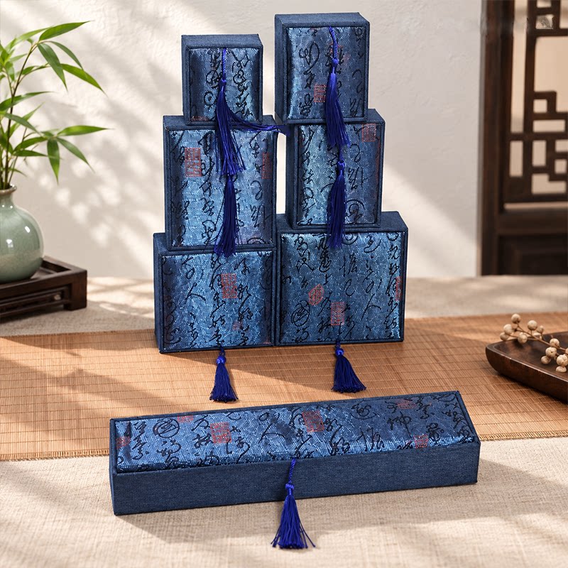 Ancient poetry tassel jewelry storage necklace pendant ring bracelet jewelry jewelry jade emerald literary toy packaging box