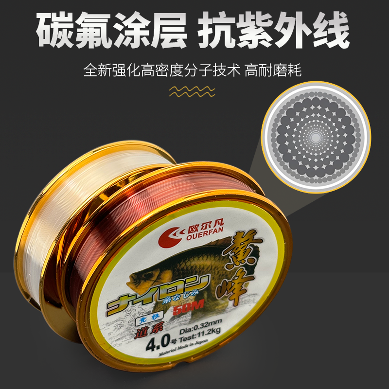 50米钓鱼线竞技专用超耐磨超柔软碳氟涂层抗紫外线超强力主线子线 - 图2